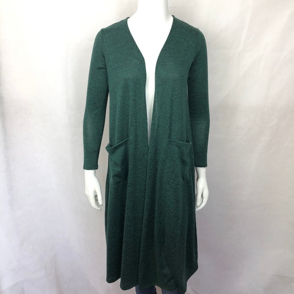 green duster cardigan